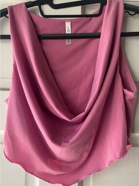 J.O.A. Rose-Pink Drape Neck Sleeveless Top